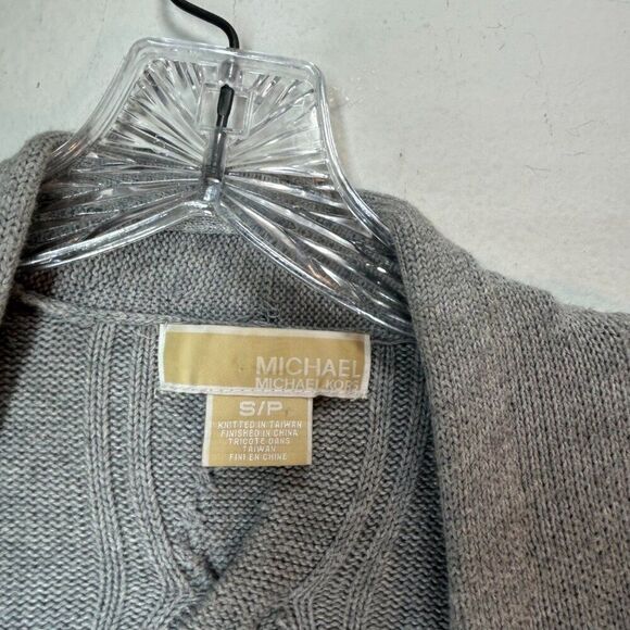 Michael Michael Kors Womens Cardigan Small Gray Open cable knit basic layer - Picture 2 of 10